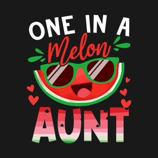 One In A Melon Aunt Watermelon Family Matching T-Shirt