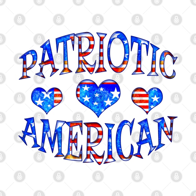 Rustic Patriotic American with Hearts Design by Roly Poly Roundabout