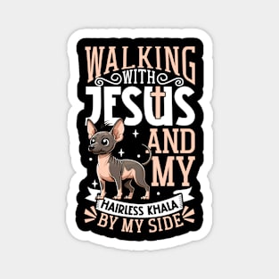 Jesus and dog - Hairless Khala Magnet