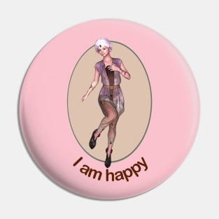 I Am Happy Elf fairy faerie dancing Pin