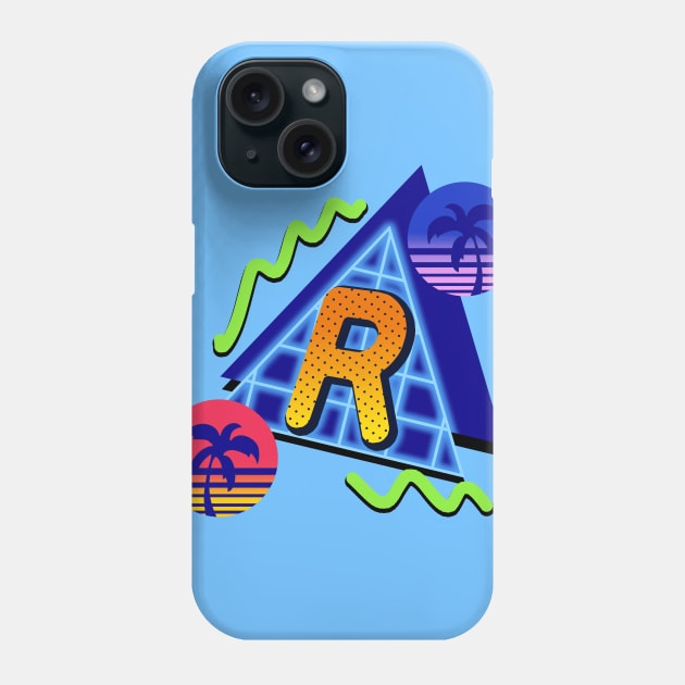 initial Letter R - 80s Synth Phone Case by VixenwithStripes