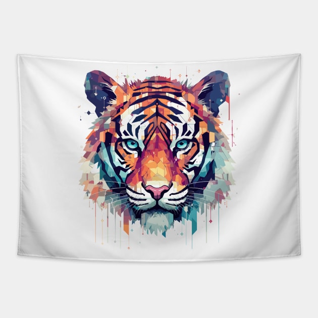 Tiger Animal Freedom World Wildlife Wonder Abstract Tapestry by Cubebox