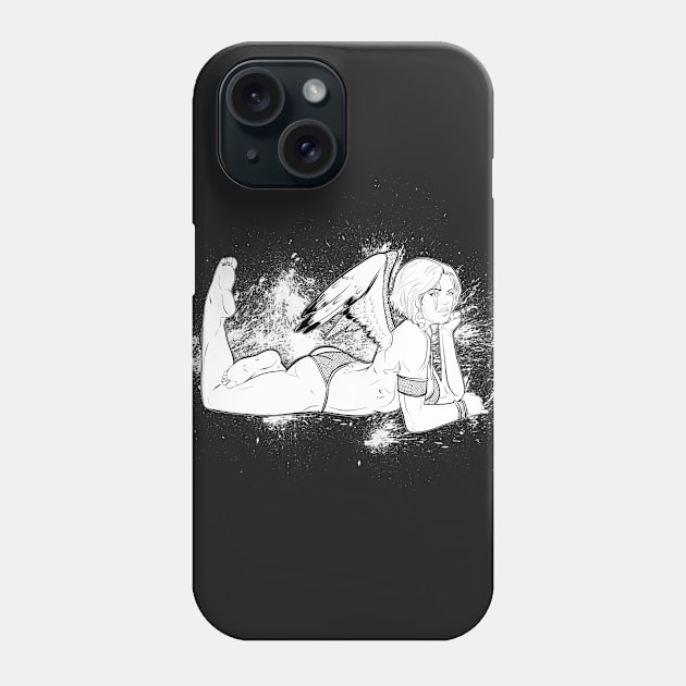 Laying Angel Phone Case by RjohnArt