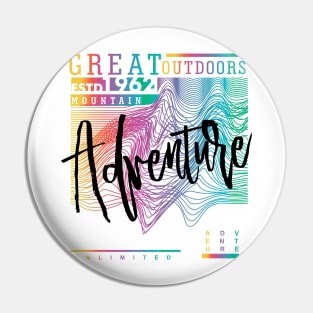Great Outdoor Adventure mountain typography Pin