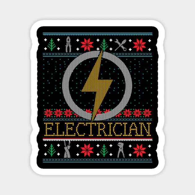 Funny Electrician Ugly Christmas Xmas Gifts Magnet by mrsmitful01