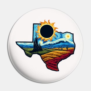 Solar Eclipse Texas Pin