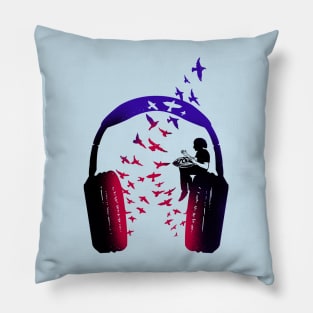 Headphone Music Hang Drum Pillow