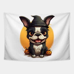 Halloween Boston Terrier Dog #1 Tapestry