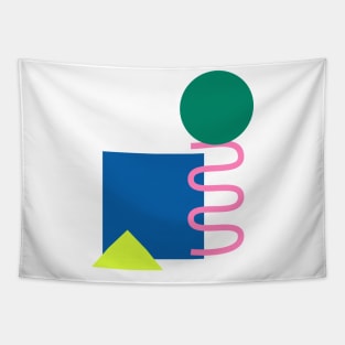 Bright Whimsical Simple Shape Pattern Tapestry