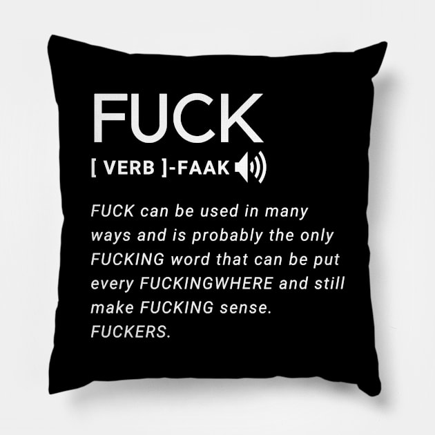 Definition of the word fuck Pillow by Realfashion