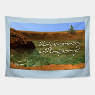 Terraformed Mars Crater Lake Tapestry