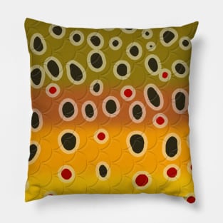 Brown Trout Essence Nature Fish Art Original by TeeCreations Pillow