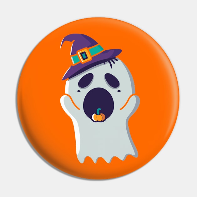 Boo Cute Ghost Halloween Pin by TrendyWisp