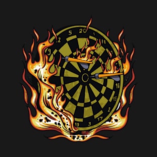 Flaming Dartboard Shirt I Flaming Darts T-Shirt