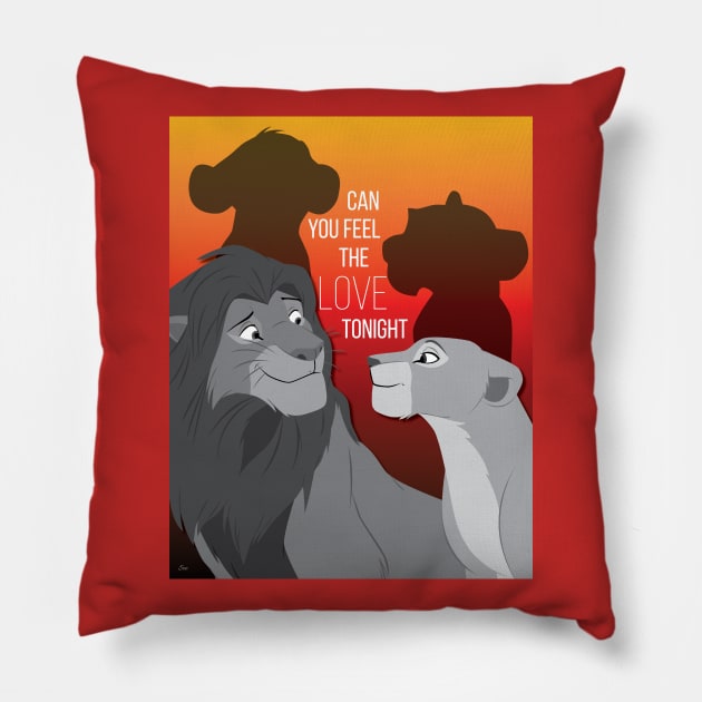 Can You Feel the Love Tonight Pillow by SE Art and Design