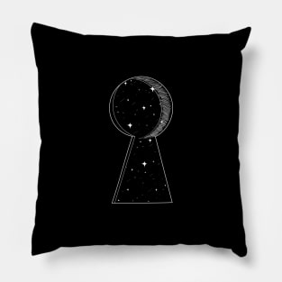 The stars and moon I saw through the keyhole Pillow