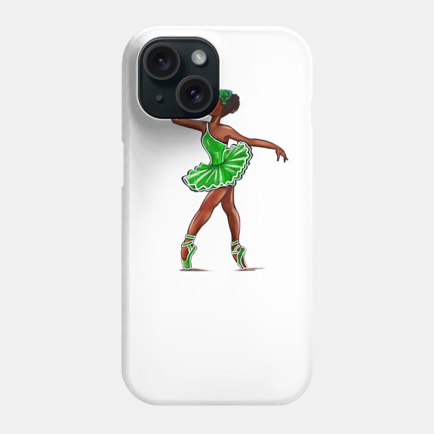 African American, Black ballerina girls with corn rows ballet dancing 7 ! black girl with Afro hair and dark brown skin wearing a aqua blue tutu. Love Ballet Phone Case by Artonmytee