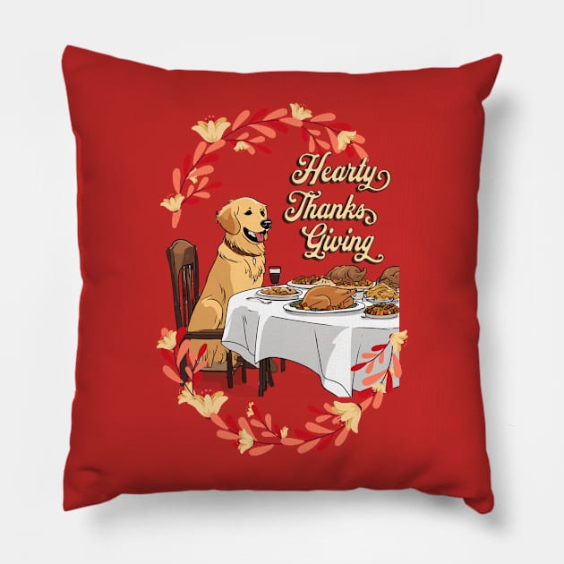 Hearty Thanksgiving Greeting Pillow by Cheeky BB