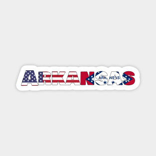 Arkansas State flag/ American flag logo Magnet