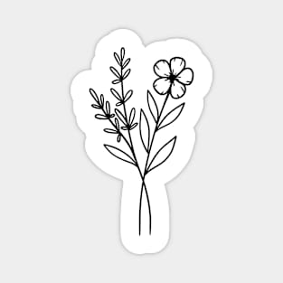 Elegance in Simplicity: Minimalist Flower Bouquet Magnet