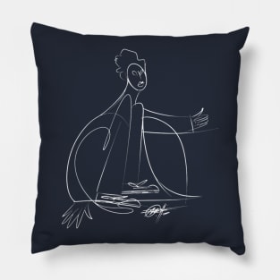 Line art - Kneeling girl Pillow