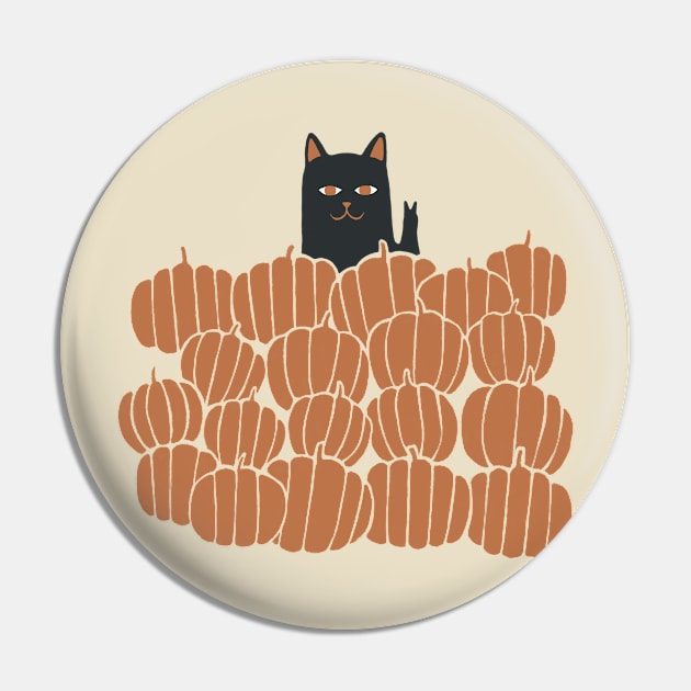 Cat love pumpkin Pin by Chewbarber