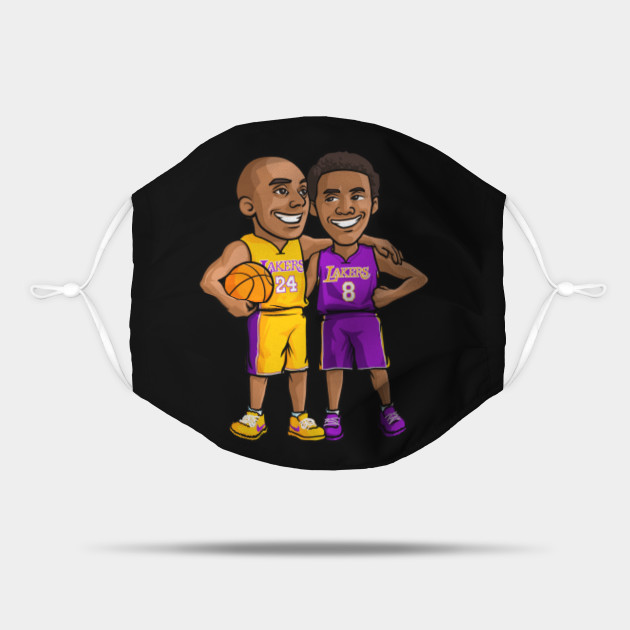 Young And Old School Kobe Bryant La Lakers Cartoon Kobe Bryant Fan Art Mask Teepublic La lakers est 1948 animation. teepublic