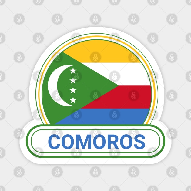 The Comoros Country Badge - The Comoros Flag Magnet by Yesteeyear