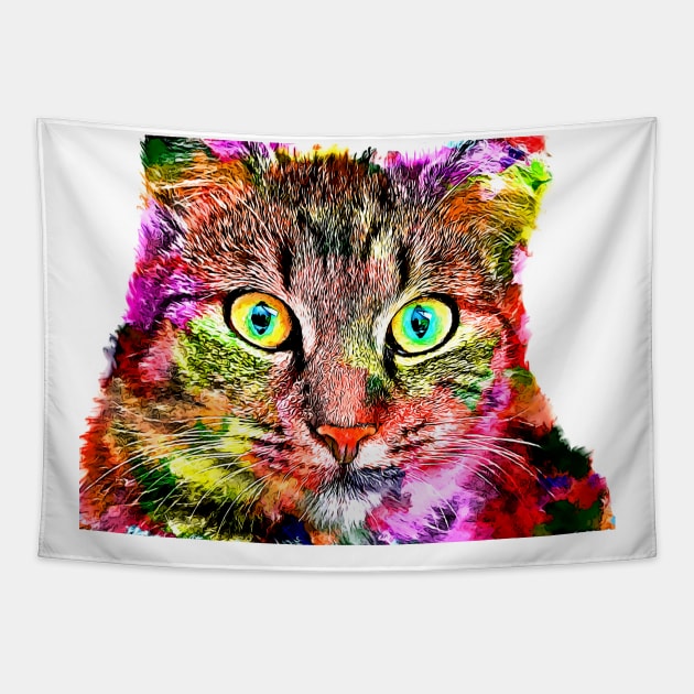 Cartoon Cat Tapestry by danieljanda