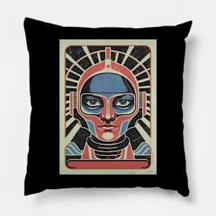 Modern Futurism Contemporary Abstract Female Art Pillow