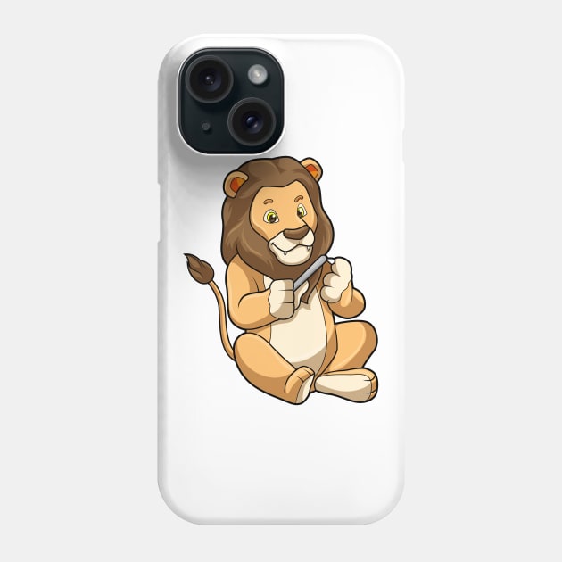 Lion with Nail arrows Phone Case by Markus Schnabel