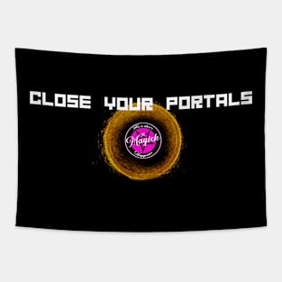 Close Your Portals - gold Tapestry