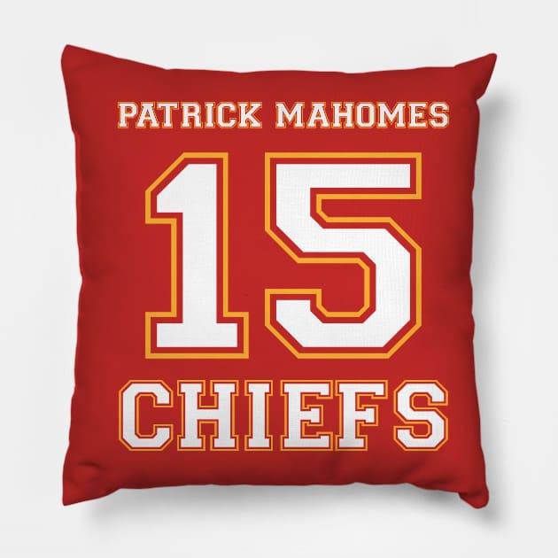 PATRICK MAHOMES N° 15 Pillow by HarlinDesign