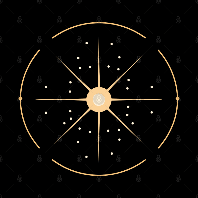 Minimal Sun Logo, Celistial Astronomy Space Art by Moonfarer