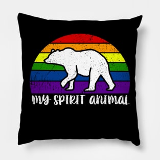 My Spirit Animal Bear Gay Pride Parade Pillow