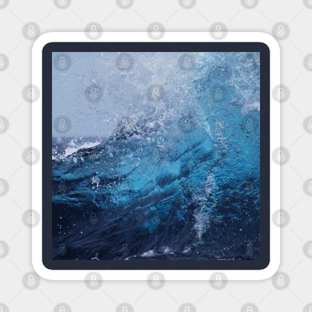 Blue Clashing Waves Magnet by AishwaryaMathur
