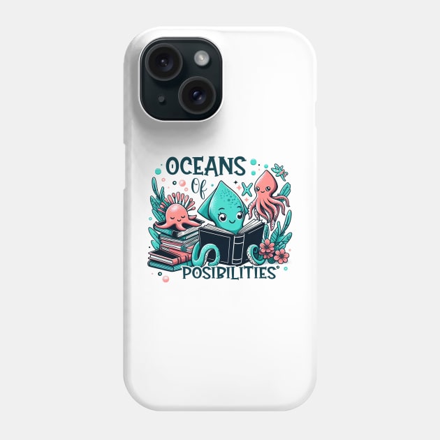 Oceans Of Possibilities Summer Reading Anglerfish Phone Case by cyryley