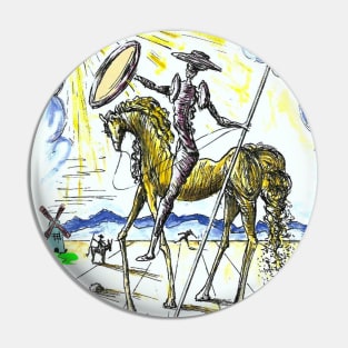 Don Quixote Fantasy Abstract Dali Print Pin
