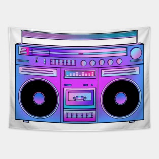 Musical Cotton Candy Blue Pink Boombox Tapestry