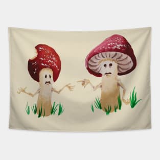 Strange Mushroom People Tapestry