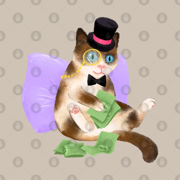 Cash Cat by SarahWrightArt