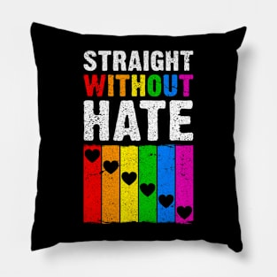 Straight Ally Pride Rainbow Hearts Lgbt Pillow