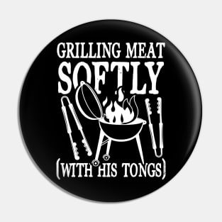 Grilling Meat Softly With His Tongs Pin