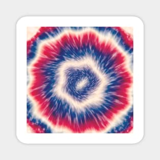 Blue, red, and white tie dye Magnet