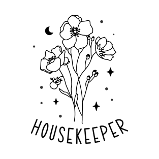 Housekeeper - Boho Botanical Wild Flower Design T-Shirt