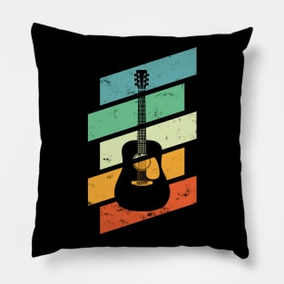 Vintage Style Dreadnought Style Acoustic Guitar Retro Colors Pillow