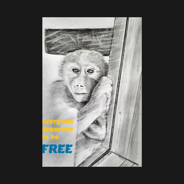 Everyone deserves to be free - monkey by ART-T-O