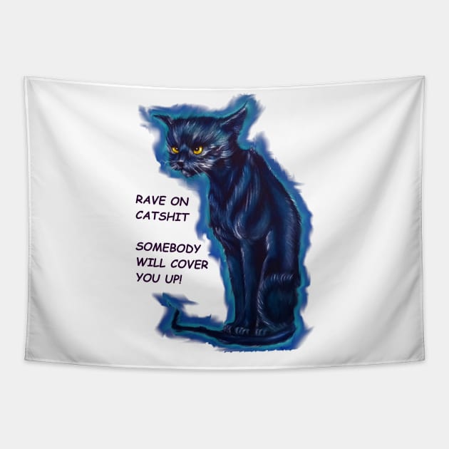 Angry Cat Tapestry by artnouveau2