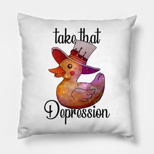 Take That Depression -  Funny And Cute Hazbin Hotel Duck Pillow