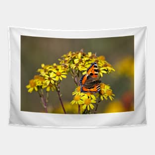 Tortoiseshell Butterfly in September sunshine Tapestry